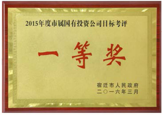 2015年度市屬國(guó)有投資公司目標(biāo)考核一等獎(jiǎng)